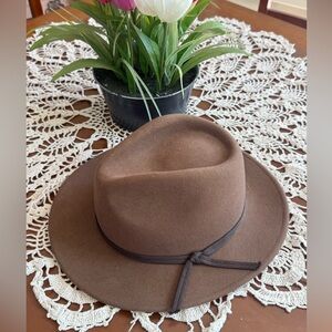 Brixton Brown Felt Ranch Hat with Branded Lining